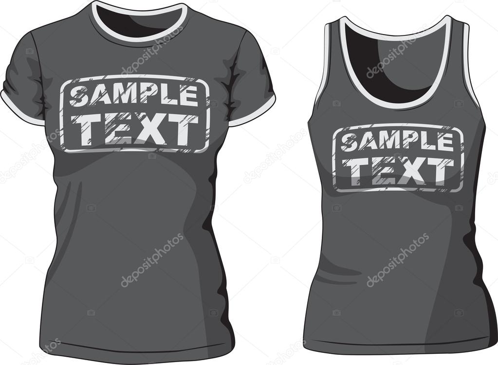 Blank Womens t-shirt and singlet. Vector