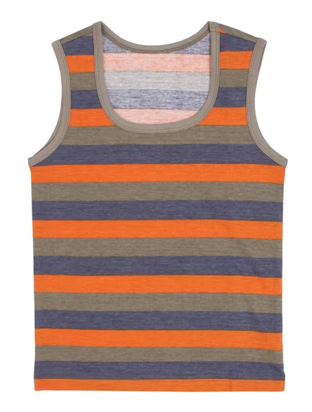 Striped children tank top. Isolated on white — Stock Photo, Image