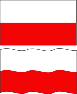 düz ve sallayarak Polonya bayrağı. vektör