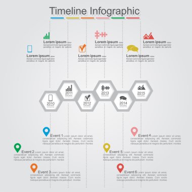 Zaman çizelgesi infographics hücre, öğeleri, simgeler ile