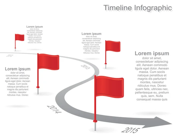 Oś czasu infografiki z elementami, ikony. Wektor — Wektor stockowy