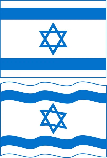 Flat and waving Israeli Flag. Vector — Stock Vector