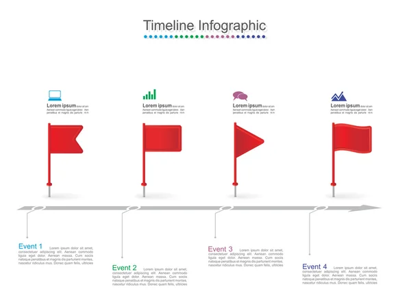 Infografika linii czasu. ilustracja wektora — Wektor stockowy