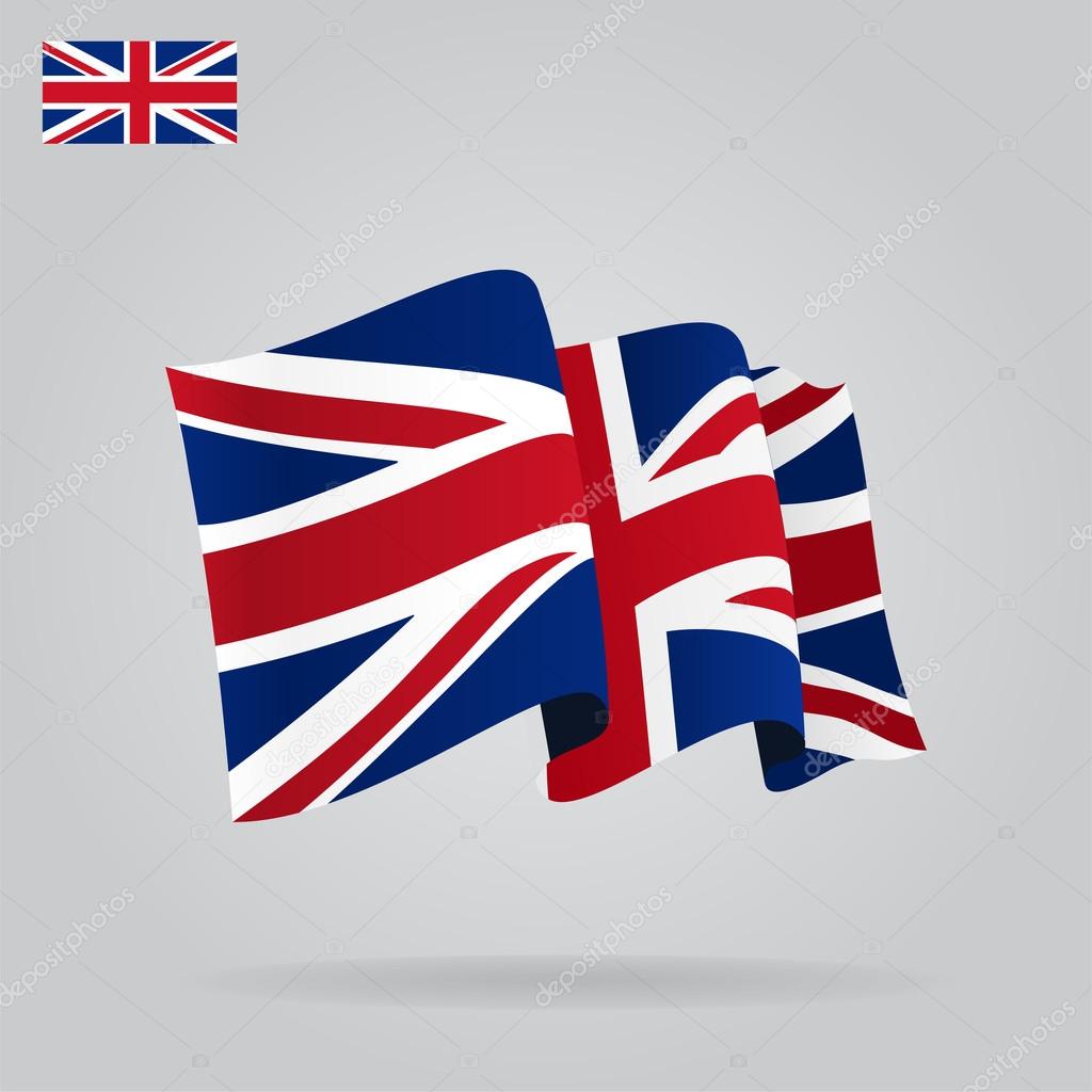 平 挥舞着英国国旗 矢量 图库矢量图像 C Khvost