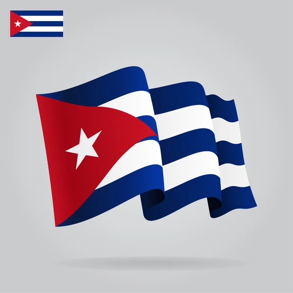 Flat and waving Cuban Flag. Vector — Stock Vector