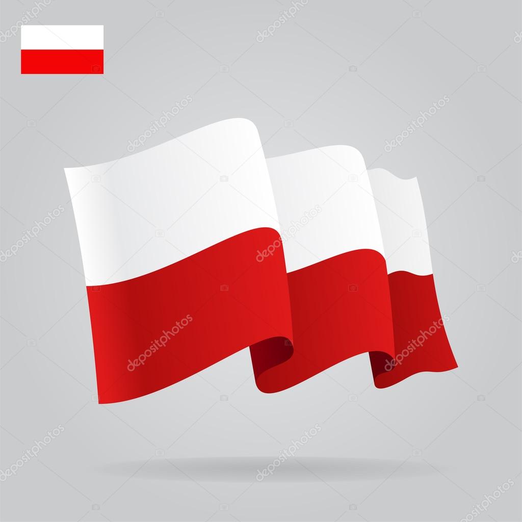 Flat and waving Polish Flag. Vector