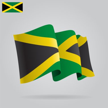 Düz ve sallayarak Jamaika bayrak. Vektör