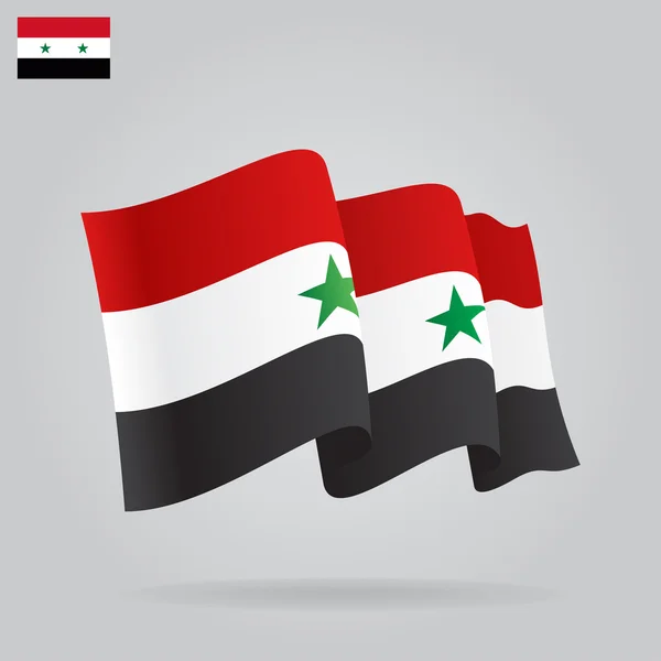 Drapeau syrien plat et agitant. Vecteur — Image vectorielle