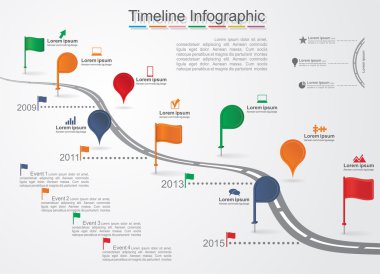 Zaman çizelgesi Infographic şablonu ile kutsal kişilerin resmi. Vektör