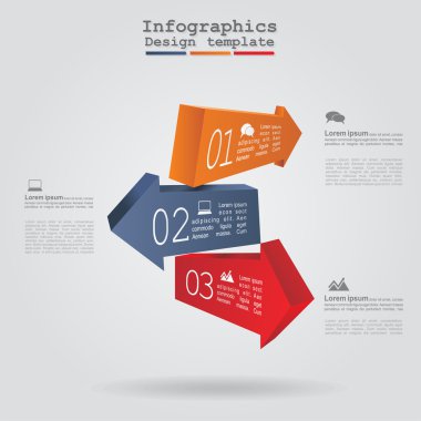Infographics oklar ve simgeler ile. Vektör