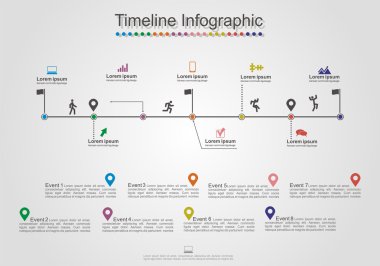 Infographics zaman çizelgesi öğesi düzen. Vektör