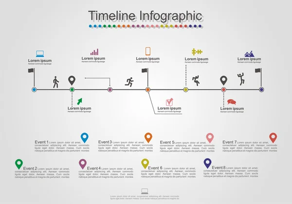 Diseño de elementos de línea de tiempo de infografías. Vector — Vector de stock