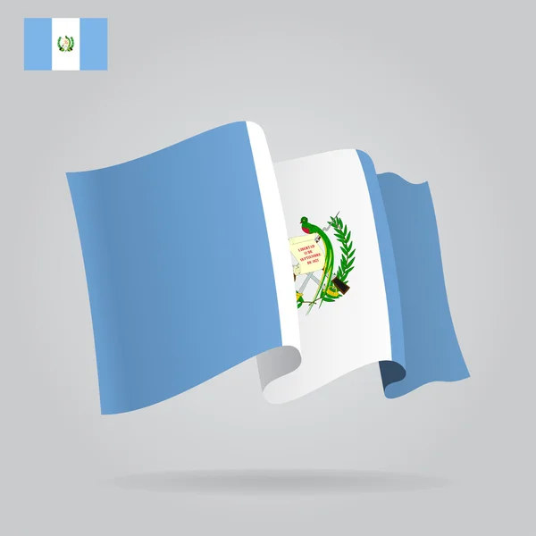 Επίπεδη και κυματίζει σημαία της Γουατεμάλας. Διάνυσμα — Διανυσματικό Αρχείο