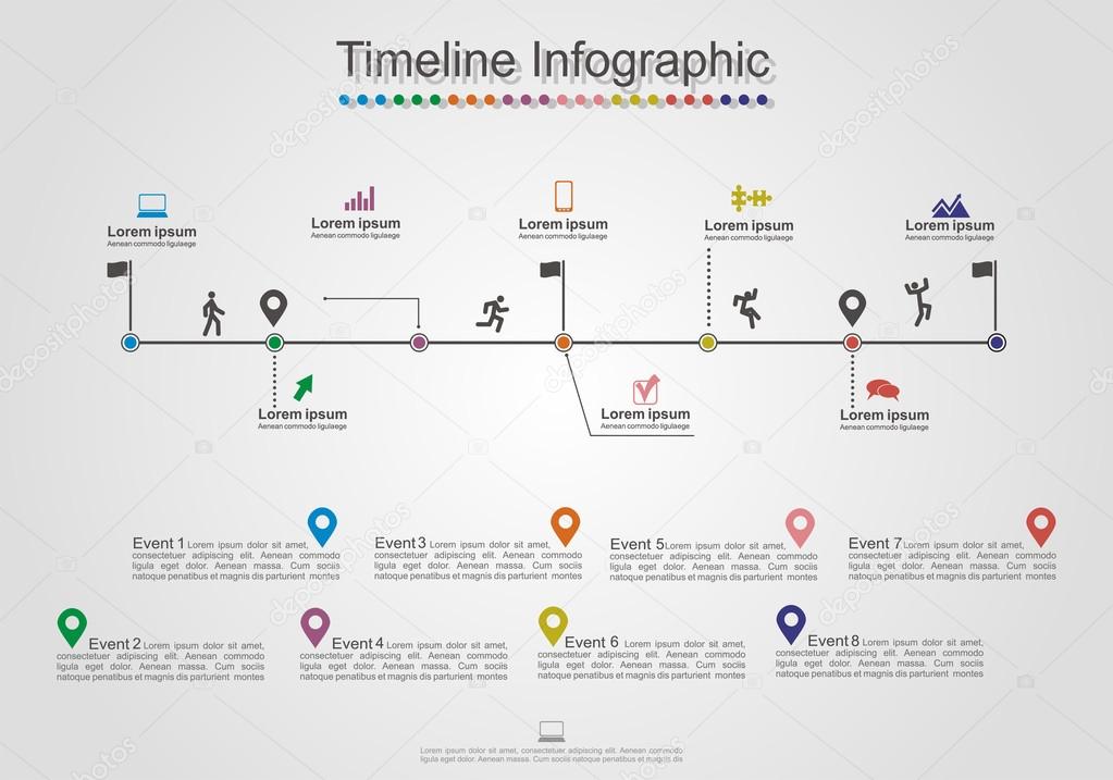 Infographics timeline element layout. Vector