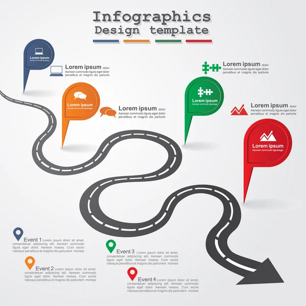 Layout de infográfico de estrada. Ilustração vetorial . —  Vetores de Stock