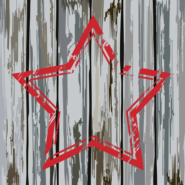 Grunge old wooden fence star frame. Vector — Stock Vector