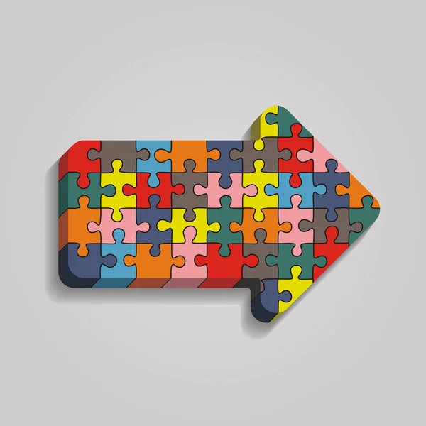 Arrow puzzle concept on gray background. Vector — Stock Vector