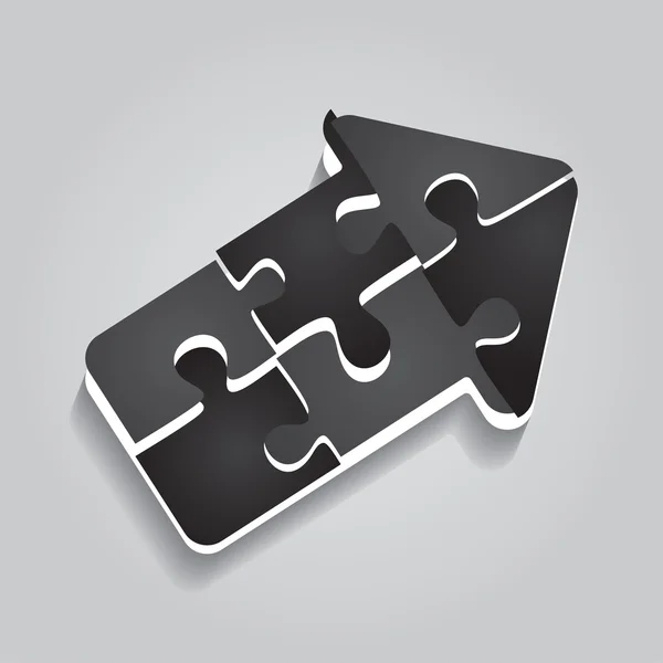 Šipka puzzle koncepce na šedém pozadí. Vektor — Stockový vektor