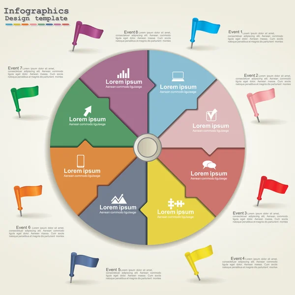 Infographie d'affaires cercle style moderne. Vecteur — Image vectorielle