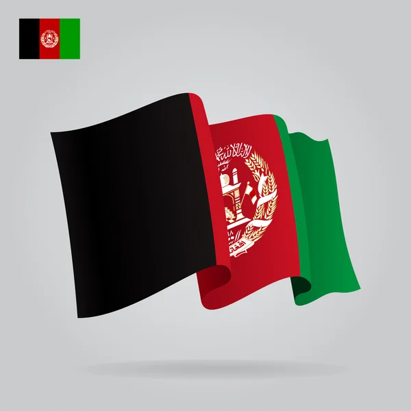 Antecedentes con ondear bandera afgana. Vector — Vector de stock