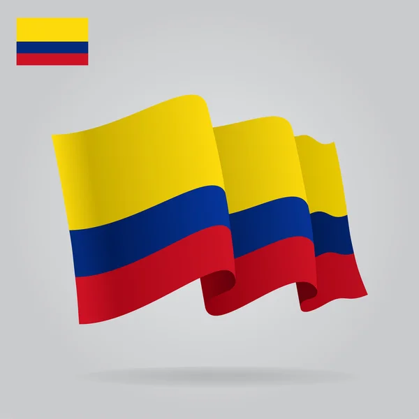 Achtergrond met Colombiaanse vlag zwaaien. Vector — Stockvector