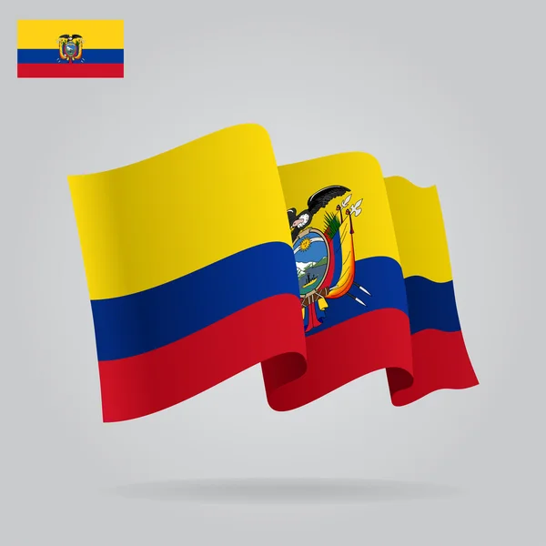 Háttér ecuadori zászló integet. Vektor — Stock Vector