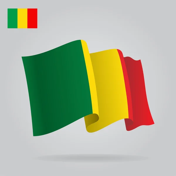 Φόντο με κουνώντας τη σημαία του Μάλι. Διάνυσμα — Διανυσματικό Αρχείο
