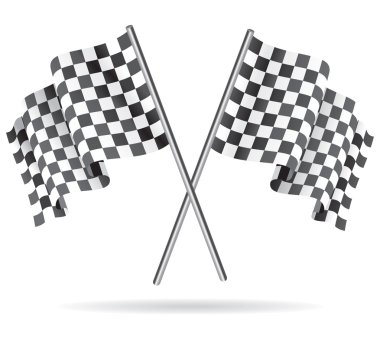 Bayrak yarışı Checkered sallayarak. Vektör çizim.