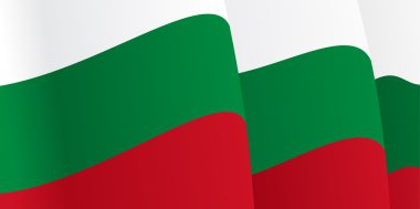 Bulgaristan bayrağı sallayarak ile arka plan. Vektör