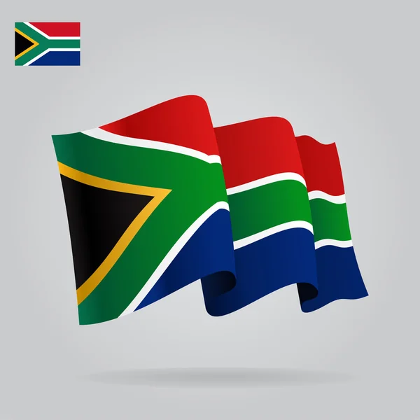 Háttér integetett zászló Dél-afrikai Köztársaság. Vektor — Stock Vector
