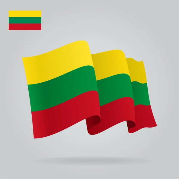 Háttér litván lobogó integet. Vektor — Stock Vector