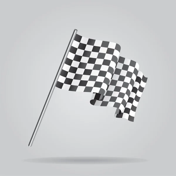 Κουνώντας Checkered αγωνιστικά σημαία. Διάνυσμα — Διανυσματικό Αρχείο