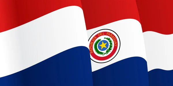 Antecedentes con ondear bandera paraguaya. Vector — Vector de stock