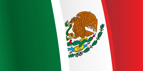 Antecedentes con ondear la bandera de México. Vector — Vector de stock
