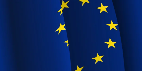 Achtergrond met de Europese Unie vlag zwaaien. Vector — Stockvector