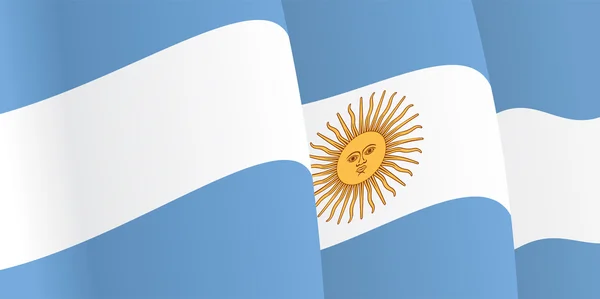 Antecedentes con bandera argentina ondeante. Vector — Archivo Imágenes Vectoriales