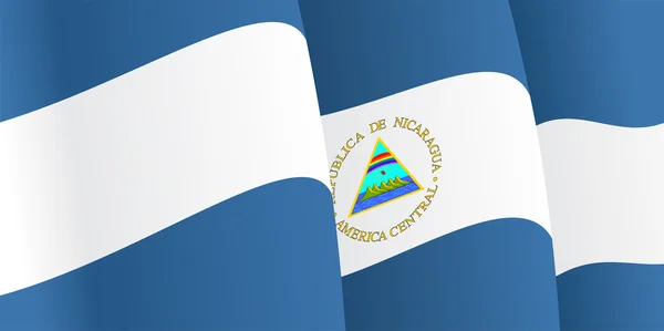 Achtergrond met Nicaragua vlag zwaaien. Vector — Stockvector