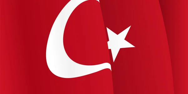 トルコの旗を振っての背景。ベクトル — ストックベクタ