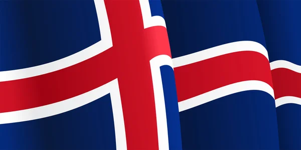 Pozadí s mává Islandská vlajka. Vektor — Stockový vektor
