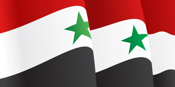 Arrière-plan avec le drapeau syrien agitant. Vecteur — Image vectorielle
