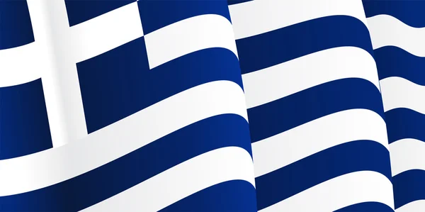 Fondo con bandera griega ondeante. Vector — Vector de stock