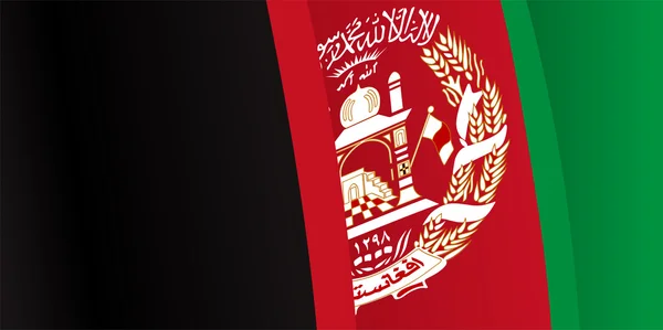Antecedentes con ondear bandera afgana. Vector — Vector de stock