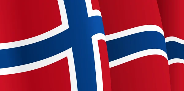 Arrière-plan avec le drapeau norvégien agitant. Vecteur — Image vectorielle