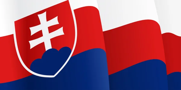 Slovak bayrak sallayarak ile arka plan. Vektör — Stok Vektör