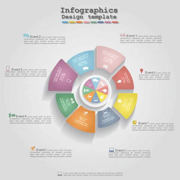 Infographie d'entreprise moderne mise en page cercle. Vecteur — Image vectorielle