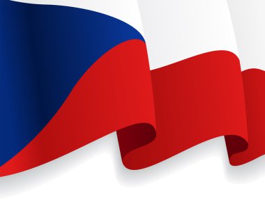 Çek bayrak sallayarak ile arka plan. Vektör