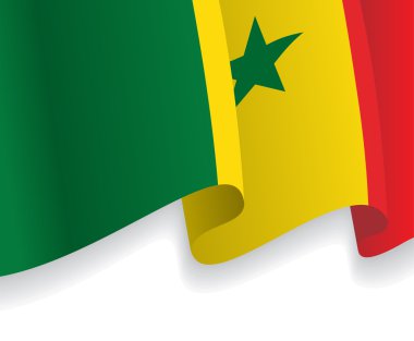 Senegal bayrak sallayarak ile arka plan. Vektör