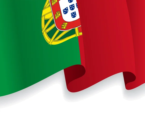 Hintergrund mit schwenkender portugiesischer Flagge. Vektor — Stockvektor