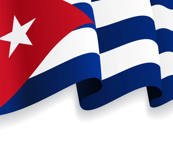 Küba bayrağı sallayarak ile arka plan. Vektör — Stok Vektör