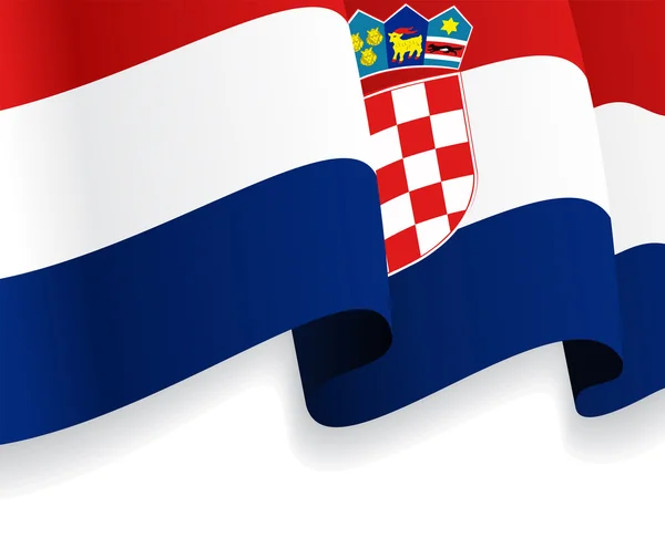 Background with waving Croatian Flag. Vector — Stock Vector